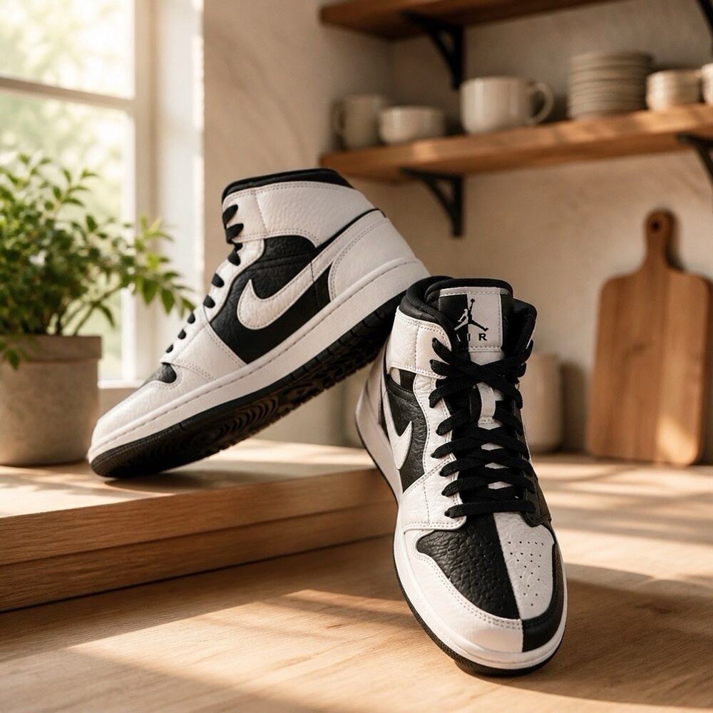 JORDAN 1 Mid Split Black White Women's - DR0501-101 Size 11.5W Men’s 10